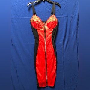 Killstar Dress Gothic Punk Bodycon Sz M Red Black